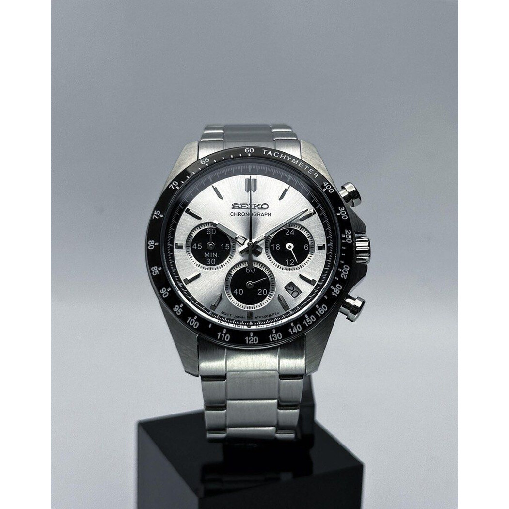 Custom Seiko Mod • Silver Panda Quartz Chronograph • 39mm